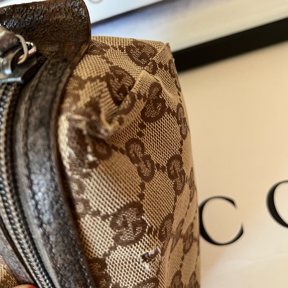 GUCCI Canvas Monogram Pouch Wristlet Vintage - Picture 9 of 17
